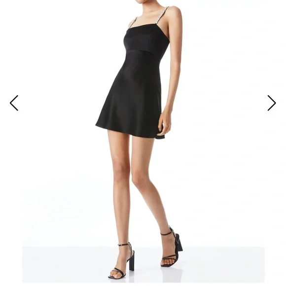 Alice + Olivia Sutton Embellished Satin Minidress Size 6